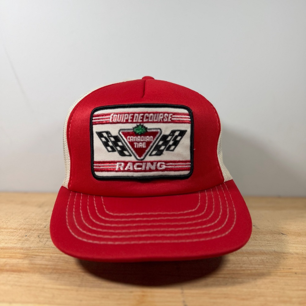 Canadian Tire Racing Trucker Hat Mens OSFA Red Canada Cap Vintage Mesh Back